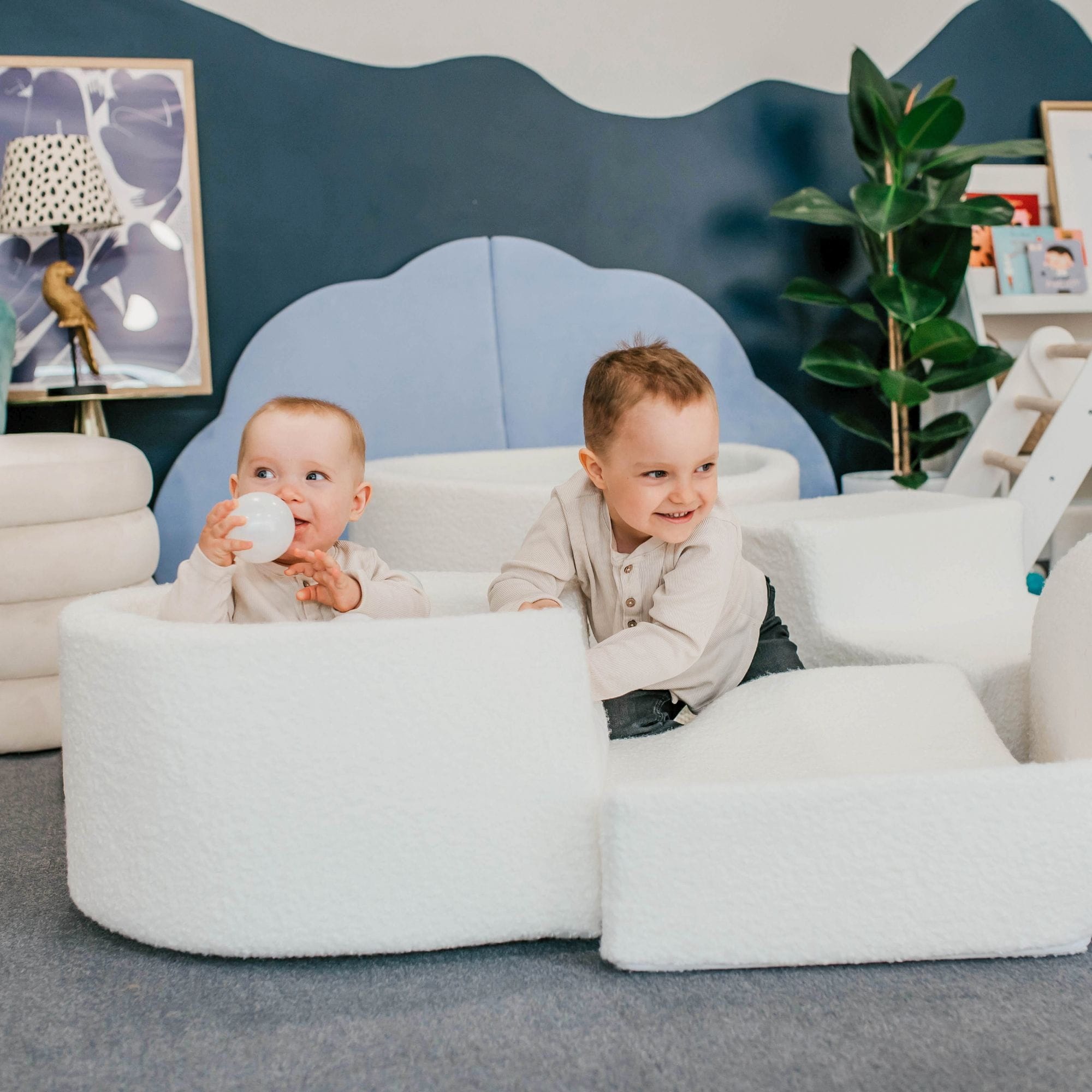 meowbaby-parcours-de-motricit-4-pi-ces-petite-piscine-bouclette-blanc-100-balles image 5
