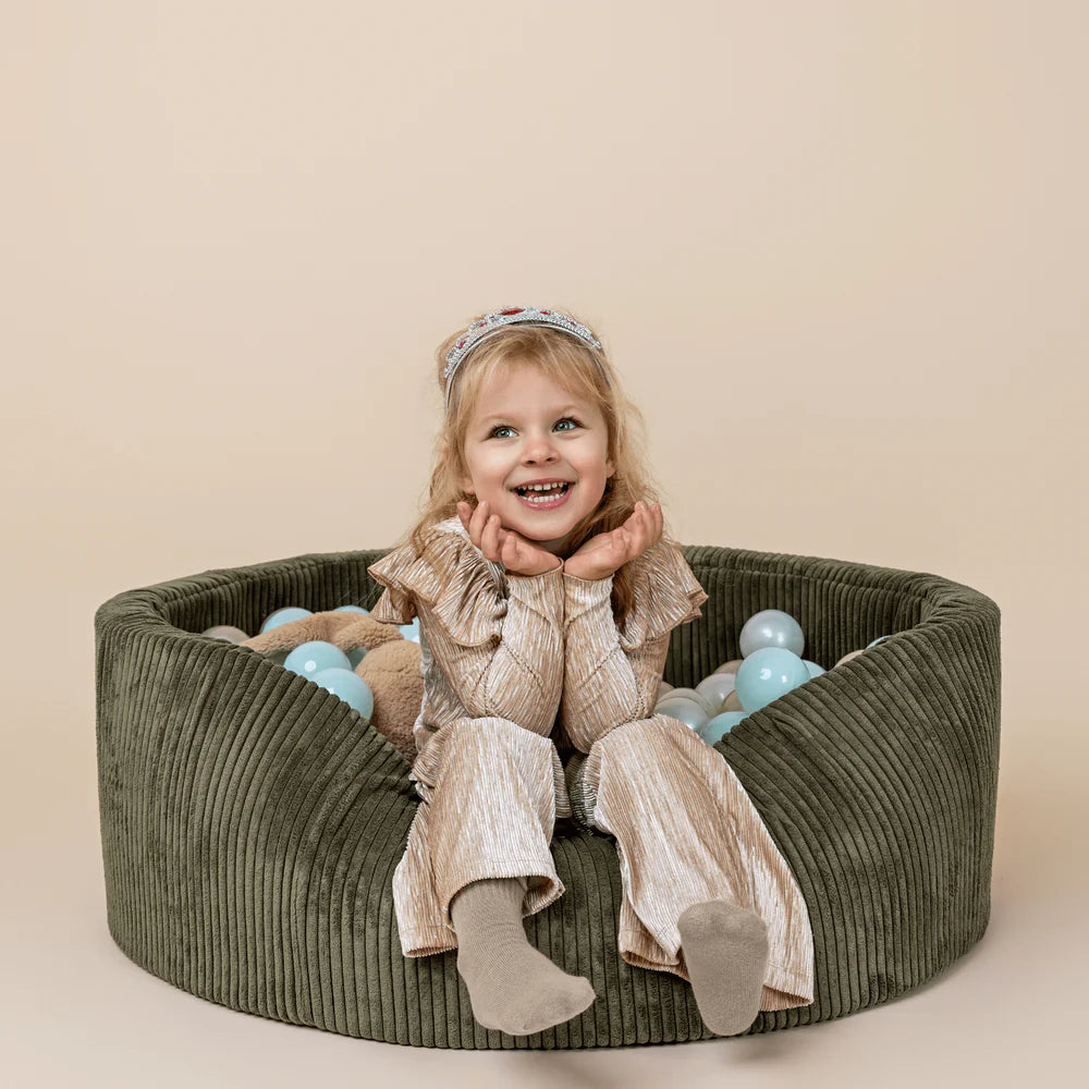meowbaby-piscine-balles-ronde-90x30-cm-aesthetic-corduroy-kaki-200-balles image 4