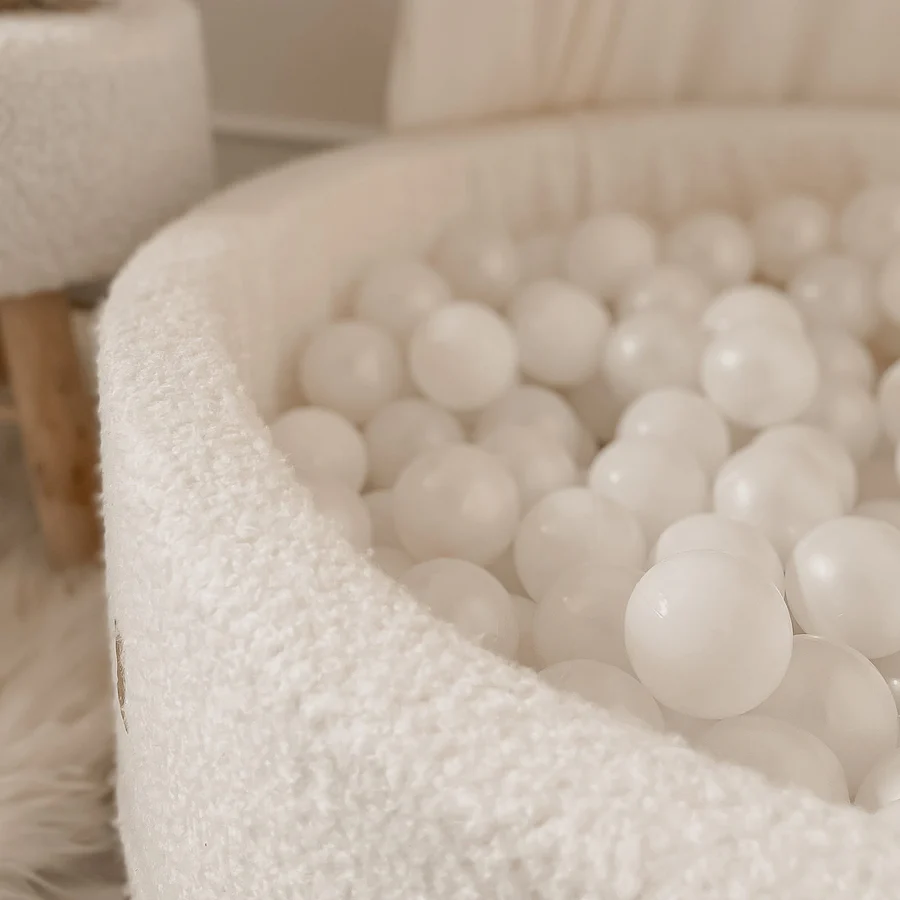 meowbaby-piscine-balles-ronde-90x30-cm-bouclette-blanche-200-balles image 2