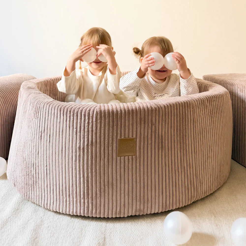 meowbaby-piscine-balles-ronde-90x30-cm-corduroy-aesthetic-rose-200-balles image 2
