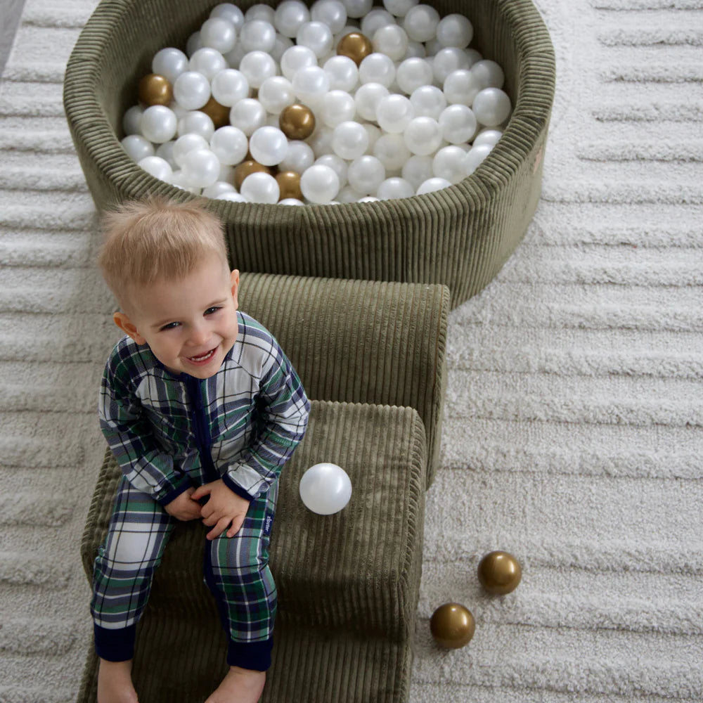 meowbaby-parcours-3-pi-ces-piscine-balles-90x30-corduroy-aesthetic-kaki-200-ball image 4