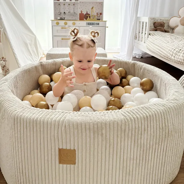 meowbaby-aesthetic-piscine-balles-ronde-90x30-cm-corduroy-cru-200-balles image 1