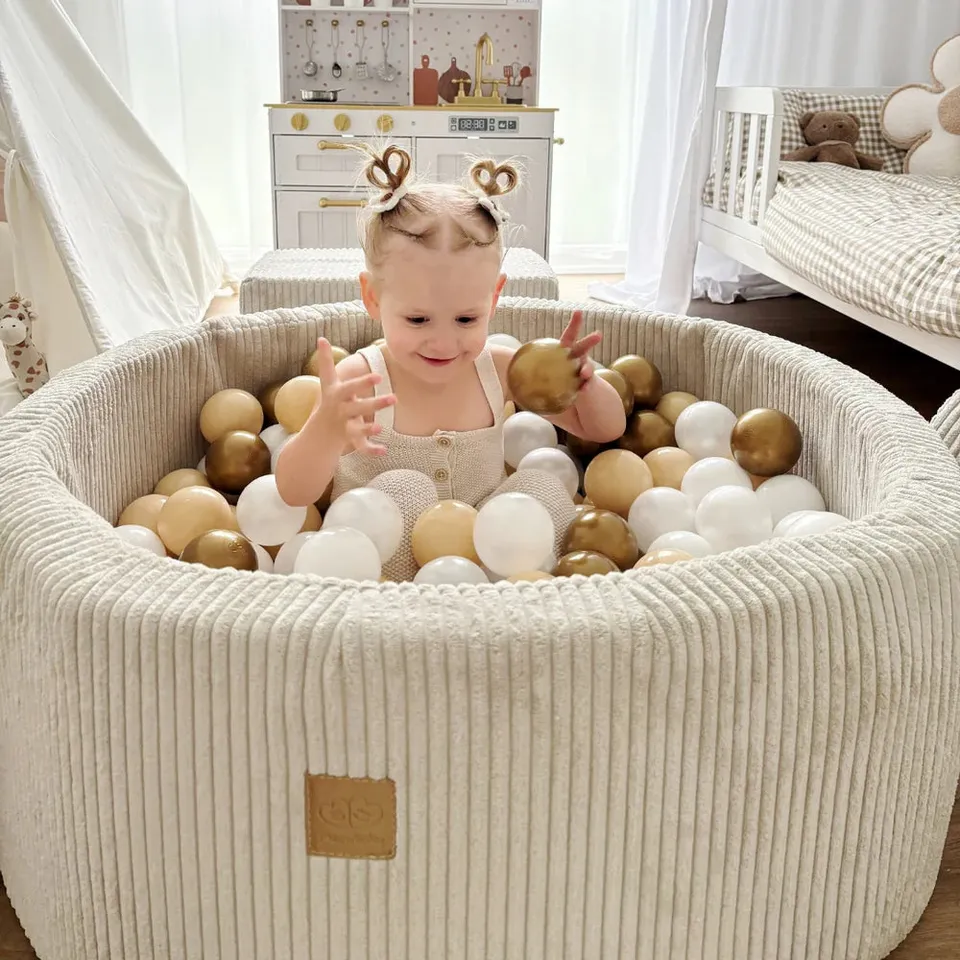 meowbaby-aesthetic-piscine-balles-ronde-90x30-cm-corduroy-cru-200-balles image 1