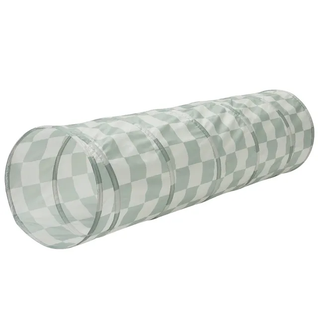 3-sprouts-tunnel-de-jeu-tissu-recycl-vert-damier image 1