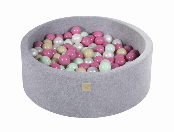 meowbaby-piscine-balles-ronde-90x30-cm-velours-gris-200-balles image 7