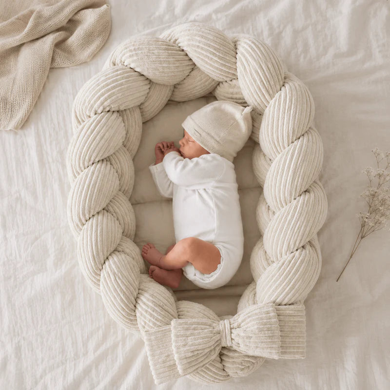 meowbaby-aesthetic-cocon-r-ducteur-de-lit-b-b-en-velours-corduroy-larges-c-tes image 2