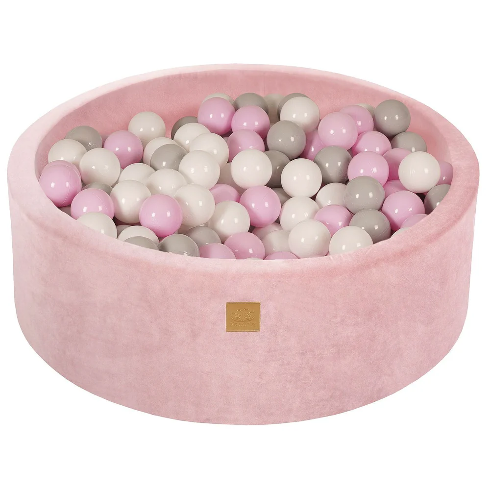 meowbaby-piscine-balles-ronde-90x30-cm-velours-rose-200-balles image 5