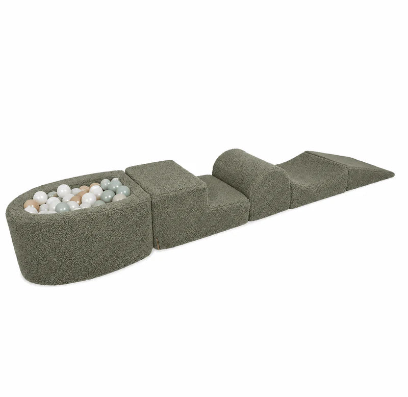 meowbaby-bearly-parcours-de-motricit-5-modules-petite-piscine-balles-kaki-balles image 1